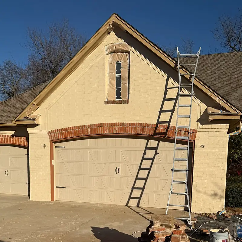 The home with new brick work completed